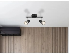 Globo 57917-2N - Faretto  MASON 2xGU10/25W/230V nero/argento