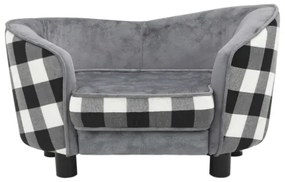 Divano per Cani Grigio 68x38x38 cm in Peluche