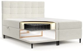 Letto boxspring crema con contenitore 140x200 cm Urbaneo - Maison de Rêve