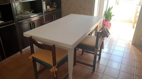 Tavolo allungabile classico in legno massello bianco 180 x 90