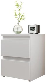Comodino MALWA 40x30 cm bianco lucido