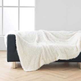 Coperta color crema in pelliccia finta 220x240 cm Mouton – douceur d'intérieur