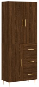 Credenza rovere marrone 69,5x34x180 cm in legno multistrato