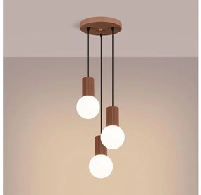 Sollux SL.1735 - Lampadario a sospensione con filo HALO 3xG9/8W/230V diametro 25 cm marrone