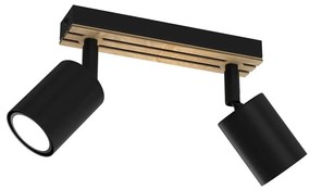 Faretto TERRA 2xGU10/8W/230V nero/quercia