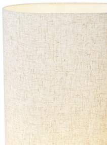 Lampada da terra Japandi in legno con paralume in lino 90cm - Lamel
