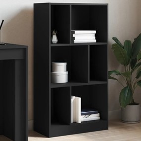 Libreria Nera 57x28,5x107,5 Cm İn Legno Multistrato /