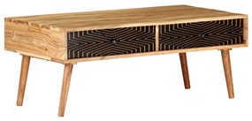 Tavolino Da Salotto 100x50x39 Cm İn Legno Massello Di Acacia /