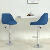 Sgabelli da Bar 2 pz Blu in Velluto 335309