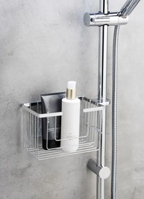 Mensola da bagno senza foratura color argento lucido in acciaio inox Valognes – Wenko