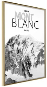 Poster  Peaks of the World: Mont Blanc  Cornice Quadri Cornice d'oro, Larghezza x Altezza Home decor 20x30