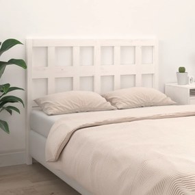 Testiera Per Letto Bianca 125,5x4x100 Cm Legno Massello Di Pino /