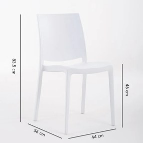 Sedia da giardino London NEW GARDEN bianco, set da 2 pezzi