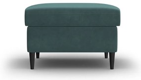 Poggiapiedi color petrolio con rivestimento in velluto Kyoto – Cosmopolitan Design