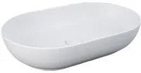 Lavabo da appoggio ovale bordi sottili Sensation in ceramica 55x35 cm- Bianco Opaco