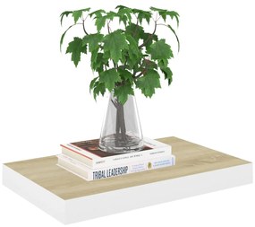 Scaffali a parete 4 pz rovere e bianco 50x23x3,8 cm in mdf