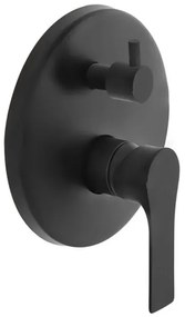 Miscelatore doccia con deviatore Flat in ottone nero opaco