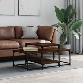 Tavolino Salotto Rovere Marrone 102x60x45cm Legno Multistrato /