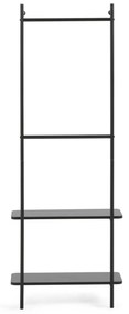 Kave Home - Stand appendiabiti Galatia in melamina e metallo con finitura verniciata nera 60 x 162 cm