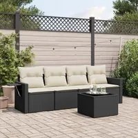 Set Divani da Giardino 5 pz con Cuscini in Polyrattan Nerocod mxl 113284