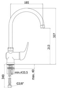 Miscelatore lavello canna tubo Paffoni serie Apollo APM 180 CR