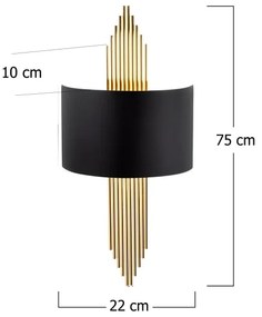 Applique 1xE27/40W/230V oro/nero