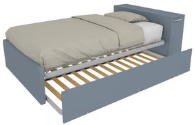 864RK - Letto cameretta 120x190  singolo con elemento contenitore in testata e secondo letto estraibile