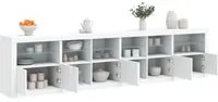 Credenza con Luci LED Bianca 283x37x67 cm 3209016