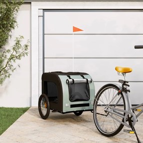 Rimorchio Da Bici Per Animali Grigio E Nero Oxford E Ferro /