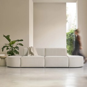 Tikamoon - Divano modulabile Dario 2 posti in tessuto beige