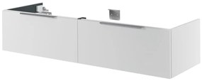 Mobile da bagno sospeso sotto lavabo L 150 x H 32 x P 48 cm bianco laccato, 2 cassetti SENSEA Neo