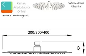 Kamalu - soffione per doccia tondo in acciao diametro 40cm ultraslim | sd40t