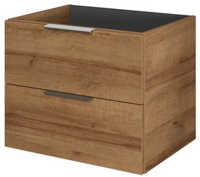 Mobile da bagno sospeso sotto lavabo L 59 x H 48 x P 45 cm rovere, 2 cassetti PELIPAL Madeo