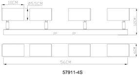 Globo 57911-4S - Faretto ROBBY 4xGU10/25W/230V