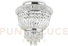 Dubai lampadario da soffitto cromo con cristalli molati 3 luci atta...