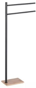 Piantana Portasalviette Con Base In Bamboo Gedy Nero Opaco