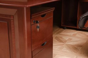 Scrivania studio classica in legno di noce lunga 2,4 metri B710-Arrediorg.it