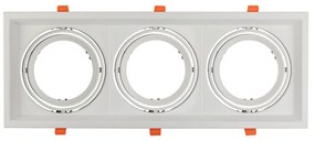 Faro da Incasso Orientabile Bianco - 3 lampade AR111 Foro 460x160mm