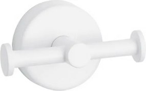 Kamalu - Appendiabiti bagno con doppio gancio laterale in acciaio inox bianco opaco | Monde-B