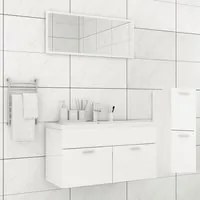 Set Mobili da Bagno Bianco Lucido in Truciolato cod mxl 12798