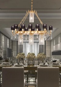 Arredoluce Luxury Crystal 16-light chandelier gold and crystal - 588/16