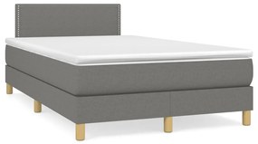 Letto a molle materasso e led grigio scuro 120x190cm in tessuto