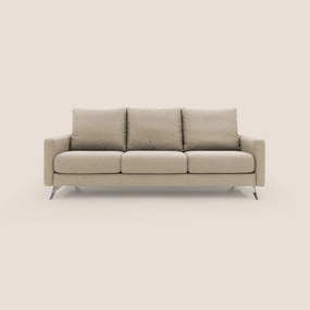 Klimt divano con 3 sedute allungabili e schienali in piuma d'oca in tessuto smacchiabile T05 beige