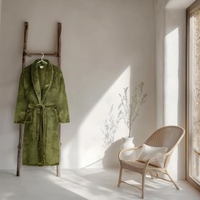 Accappatoio verde in micropile M/L Polyvelvet – Good Morning