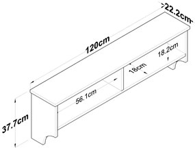 Appendiabiti a parete RANI 120x37,2 cm bianco/beige