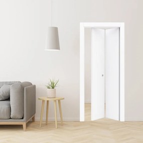 Porta interna pieghevole a libro simmetrica Matt in legno colore bianco, L 80 x H 210 cm, apertura a destra