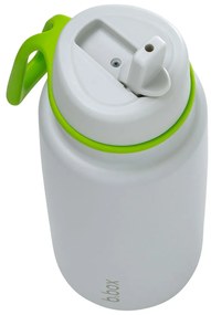 Bottiglia termica in acciaio inox con cannuccia 1l - grigio/verde