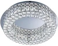 Plafoniera Contemporanea Vesta Acciaio Cromo Vetro Trasparente Led 24W 4000K