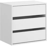 Cassettiera Dmuzz, Settimanale per interno armadio, Com per camera da letto con 3 cassetti, 60x40h60 cm, Bianco