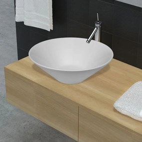 Lavello Da Bagno İn Ceramica Porcellana Bacino Bianco /